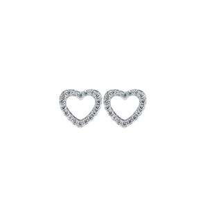 Silver Cubic Drop Infinity Earrings