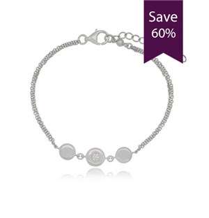 Silver Round Circle Cubic Bracelet