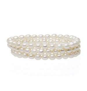 Fresh Water White 7mm Pearl 3 x Bracelet Set