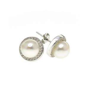 Fresh Water 8mm White Pearl Earrings