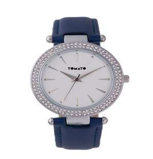 Tomato Silver And Navy Ladies Watch