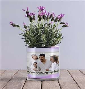 Personalised Lavender Message And Photo Vase