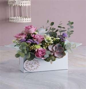Pastel Pink Floral Flair in Envelope Box