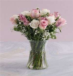 Pale Pastel Mixed Rose Arrangement