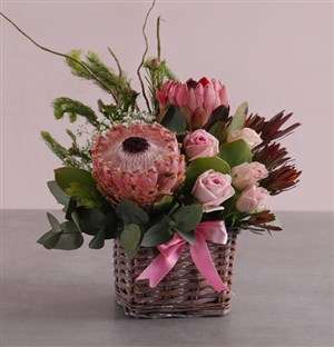 Pink Blooms Variety Basket