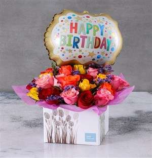 Birthday Blooms Arrangement In A Box