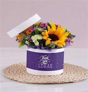 Personalised Thank You Sunflower Box