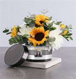 Personalised Congrats Sunflower Arrangement