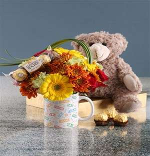 Colourful Thank You Floral Mug