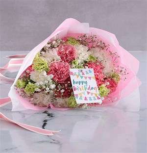 Pretty Pink Carnation Birthday Bouquet