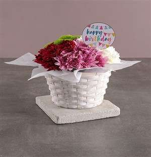 Happy Birthday Sprays In Basket