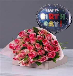 Happy Birthday Pink Roses