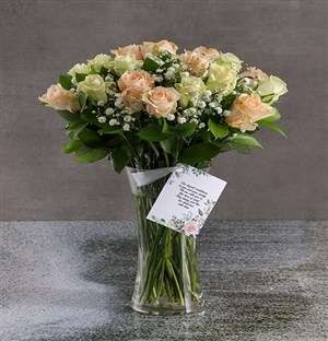 Mixed Sympathy Roses In Flair Vase