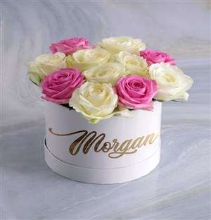 Personalised Gorgeous Mixed Roses Hat Box
