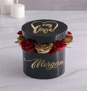 Personalised My Love Mixed Flowers Hat Box