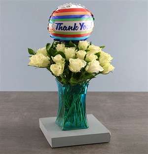 White Rose Vase Gift Of Gratitude