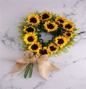 Sunflower Heart Wreath Arrangement