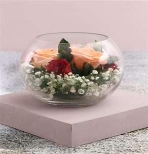 Exquisite Roses in Beautiful Bowl