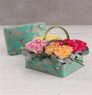 Colourful Roses in Floral Box