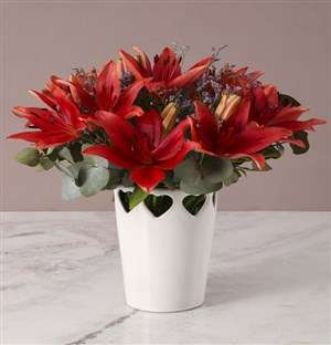 Flames Of Desire Lily Arrangement