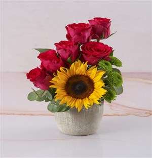 Special Sunflower And Mixed Bloom Arrangement