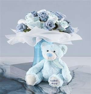 Baby Blue Rose Arrangement
