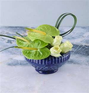 Lilies In Diamond Bowl