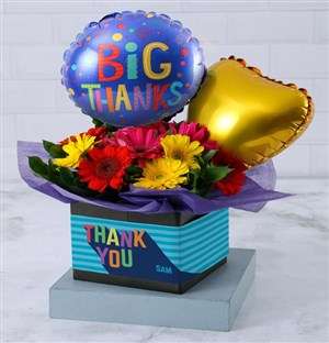 Personalised Thank You Balloon Box With Colourful