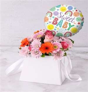 Welcome Baby Mixed Floral Arrangement