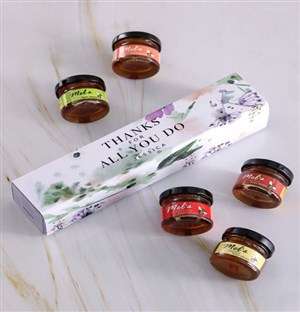 Personalised Thank You Honey Jars Set
