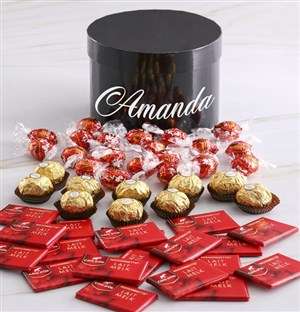 Personalised Assorted Mixed Chocs Hat Box