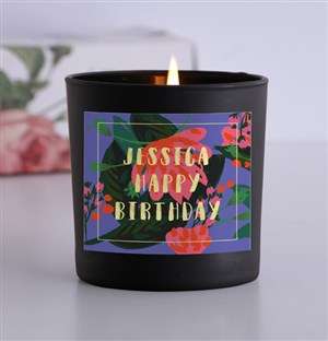 Personalised Bright Floral Candle