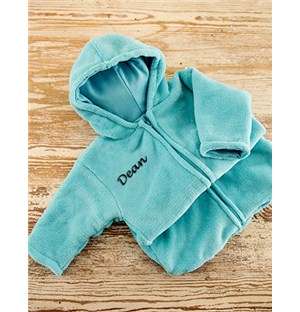 Personalised Blue Fleece Baby Sleeping Jacket