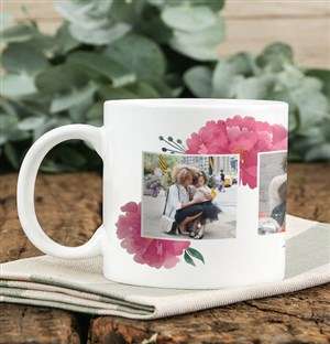 Personalised Floral Photo Mug