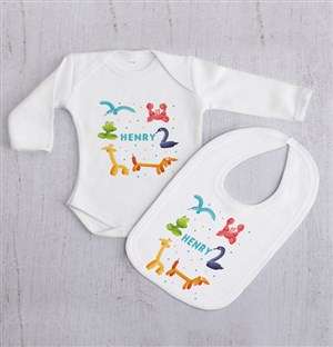 Personalised Balloon Animal Baby Gift Set