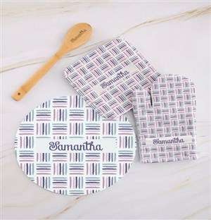 Personalised Geometric Kitchen Set