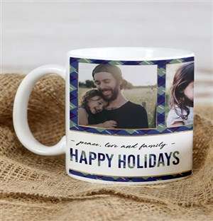 Personalised Happy Holidays Christmas Mug