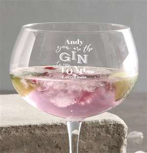 Personlised Gin To My Tonic Gin Glass
