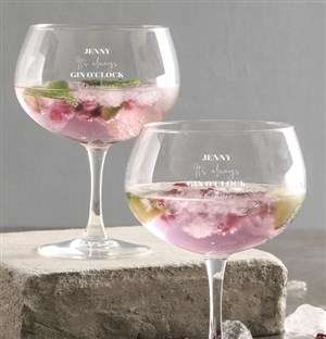 Personalised Gin O Clock Gin Glass