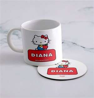 Personalised Hello Kitty Mug And Coaster