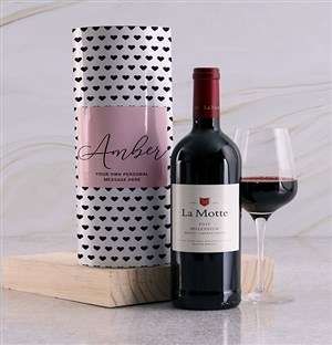 Personalised Black Hearts Wine Tube