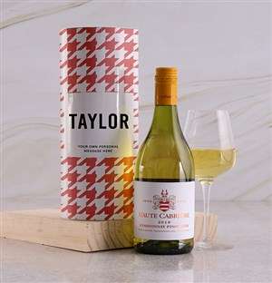 Personalised Pink Houndstooth Wine Tube