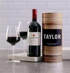 Personalised Wood Grain Wine Tube
