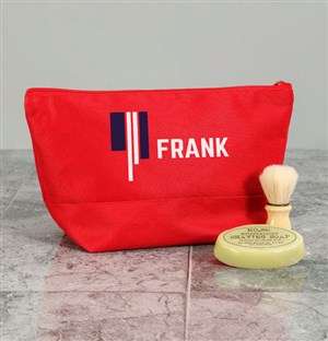 Personalised Mens Professional Red Wash Bag