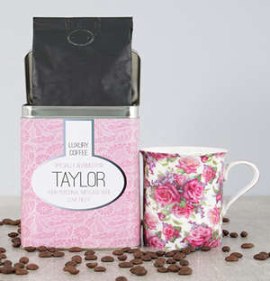 Personalised Pink Charm Coffee Tin