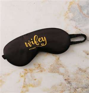 Personalised Wifey Black Eye Mask