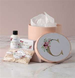 Personalised Floral Initial Pamper Hatbox