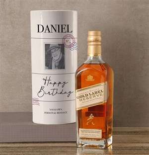 Personalised Johnnie Walker Vintage Photo Tube