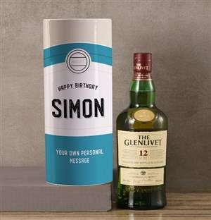 Personalised Glenlivet Retro Whisky Tube