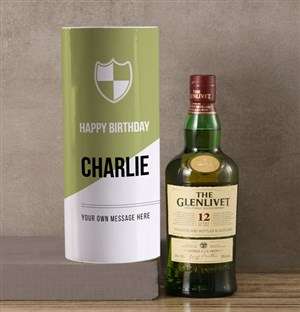 Personalised Glenlivet Whisky Modern Tube